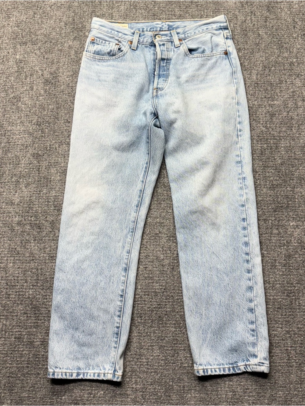 Levis Jeans Womens 26x26 Blue Premium 501 Cropped Straight Button Fly Big E